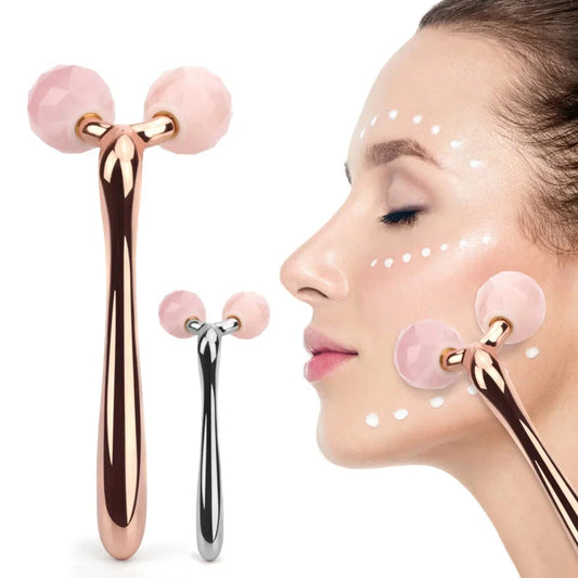 3D Rose Quartz Face Roller

