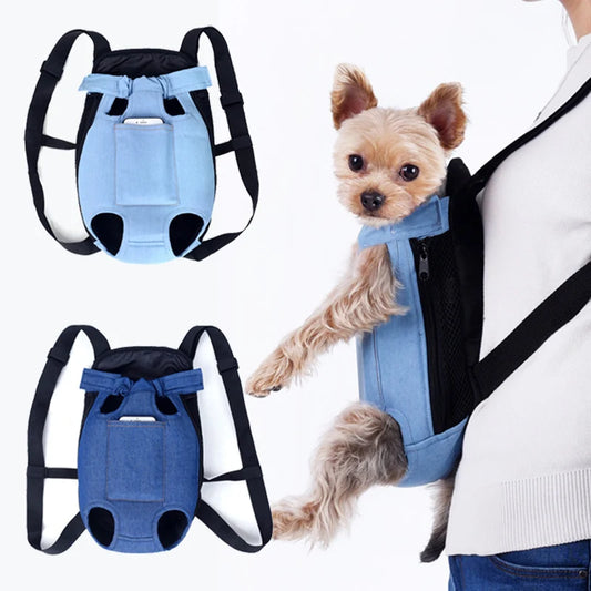  Denim Pet Dog Backpack