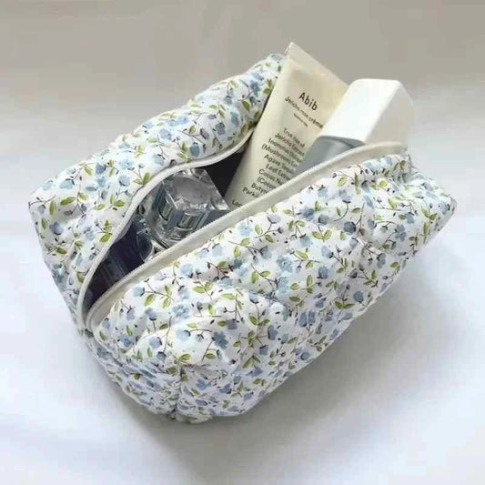 Floral Quilted Makeup Bag