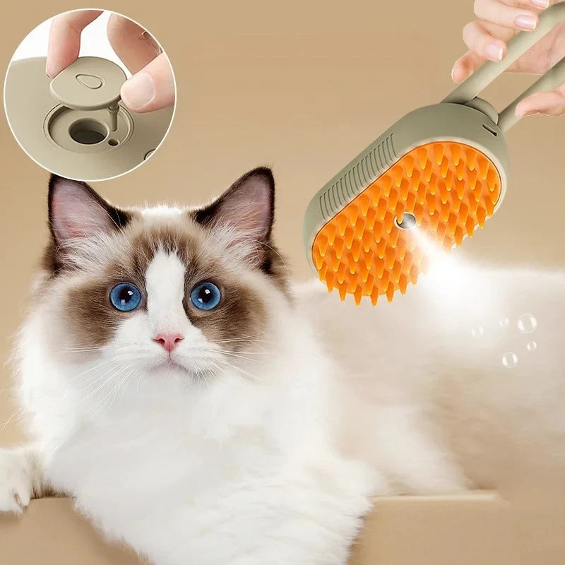 Pet Steam Brush Grooming