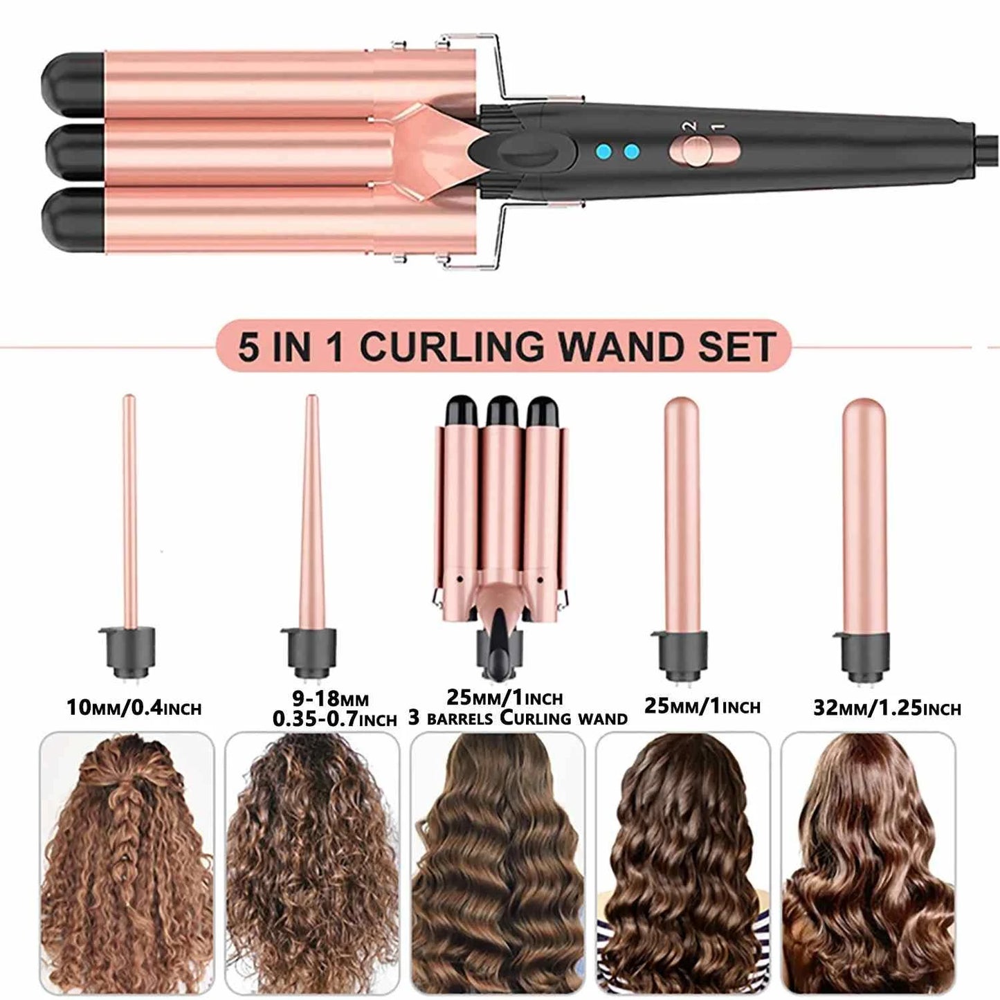 3-Barrel Hair Waver Curler