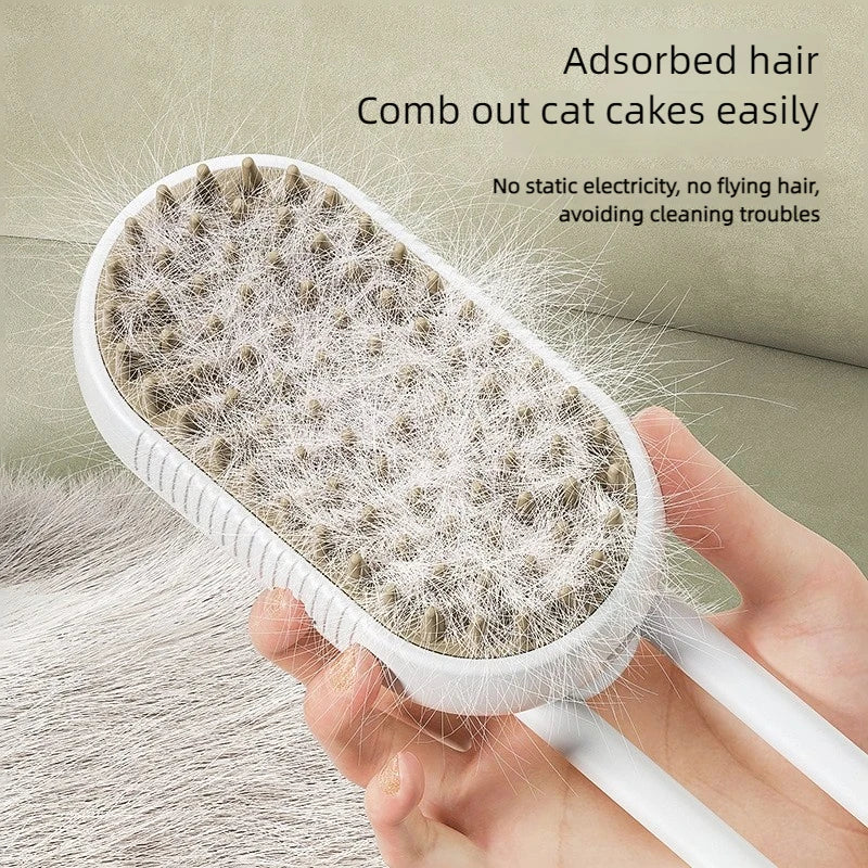 Pet Steam Brush Grooming