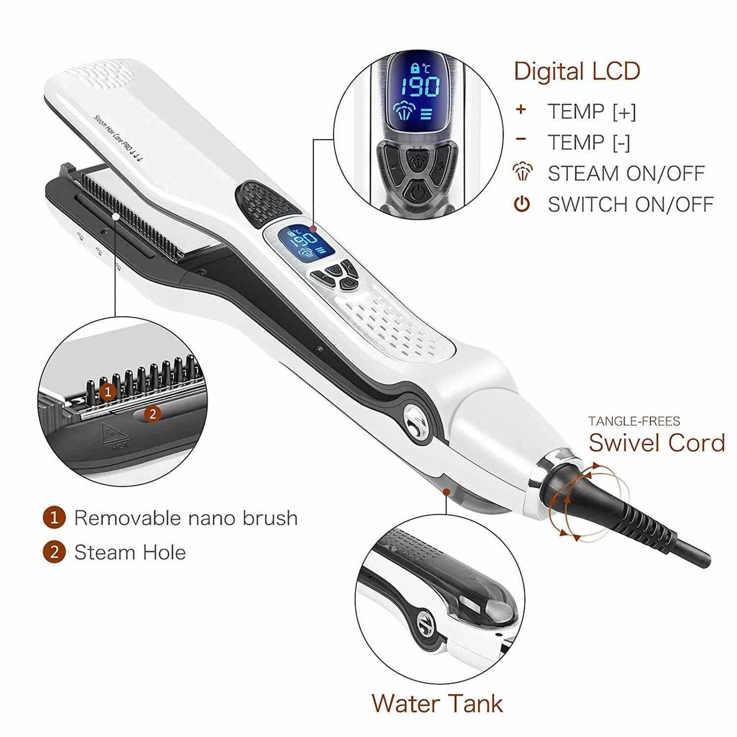 Ceramic Steam Hair Straightener