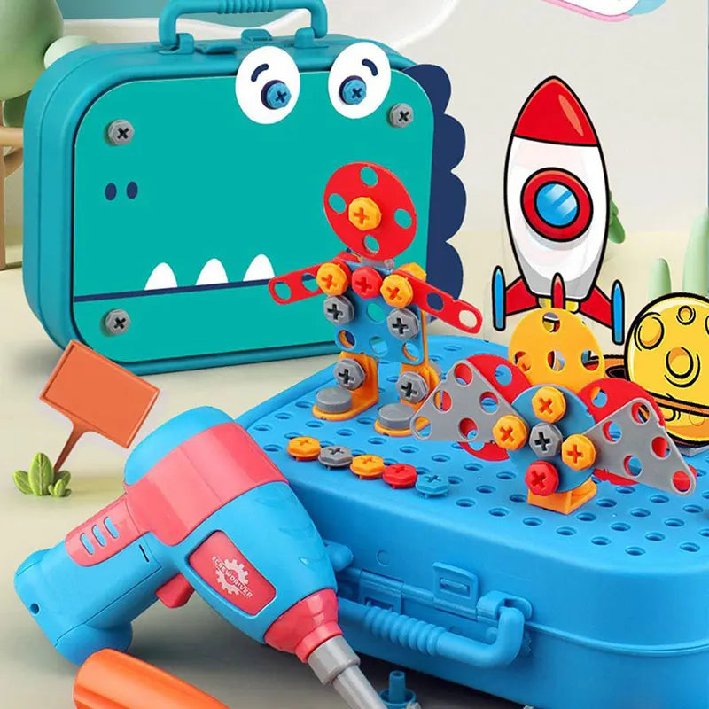 Kids Electric Drill Screw Nut Puzzle Toy Set