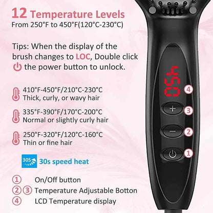 Electric Hair Straightener Comb