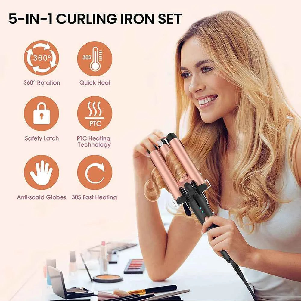 3-Barrel Hair Waver Curler